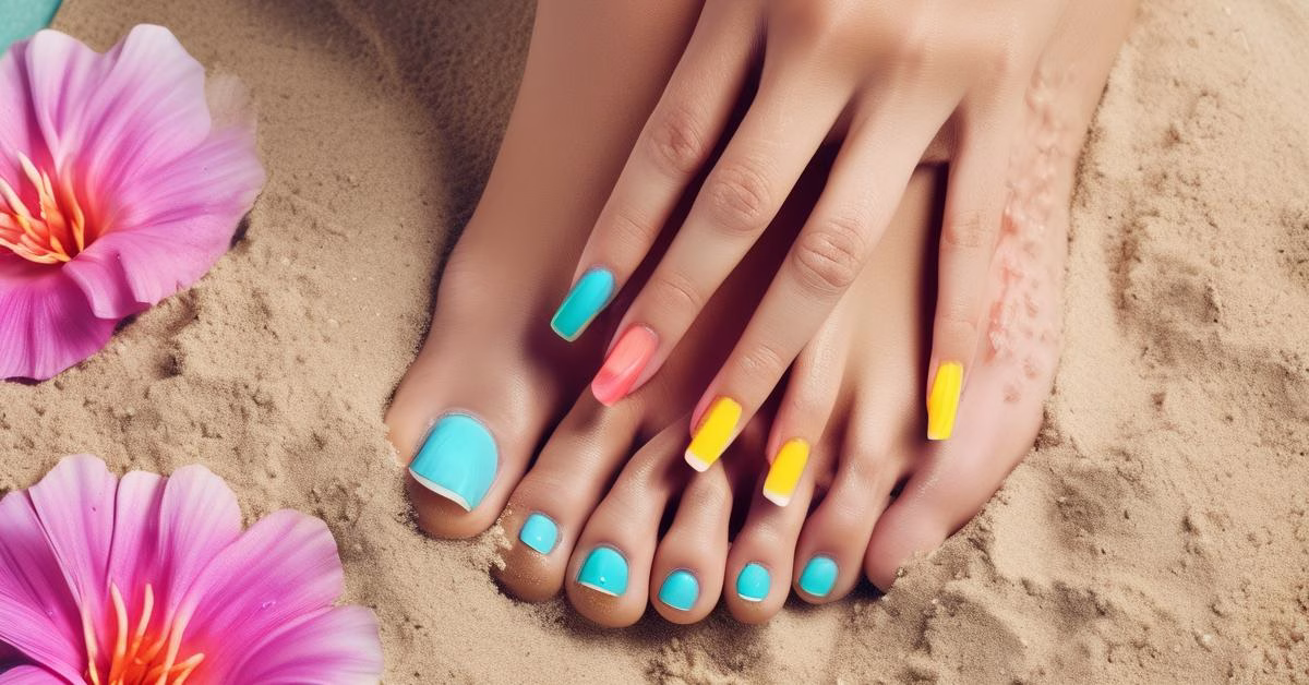 Paznokcie u nóg neonowe: Modny pedicure hybrydowy na lato 2024